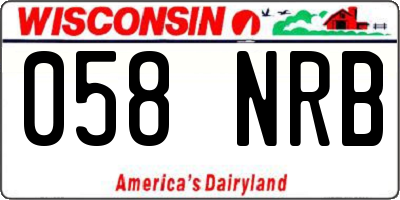 WI license plate 058NRB
