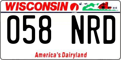 WI license plate 058NRD
