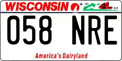 WI license plate 058NRE