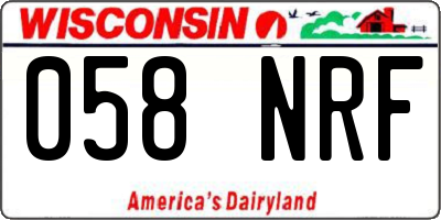 WI license plate 058NRF
