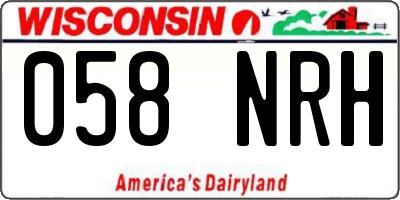 WI license plate 058NRH