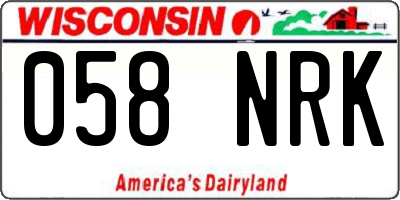 WI license plate 058NRK
