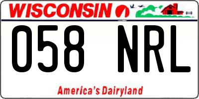 WI license plate 058NRL