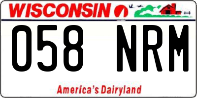 WI license plate 058NRM