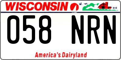 WI license plate 058NRN