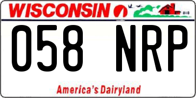 WI license plate 058NRP