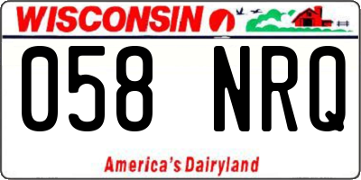 WI license plate 058NRQ
