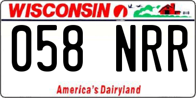 WI license plate 058NRR