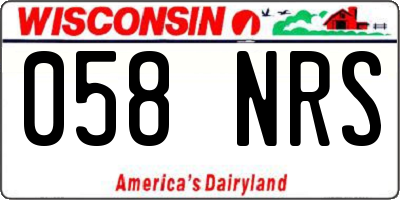 WI license plate 058NRS