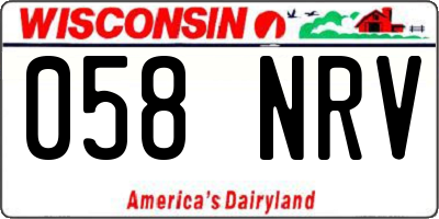 WI license plate 058NRV