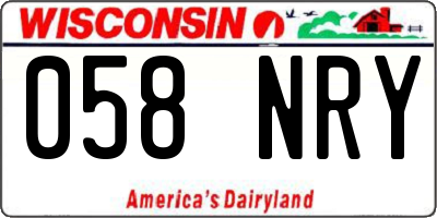 WI license plate 058NRY