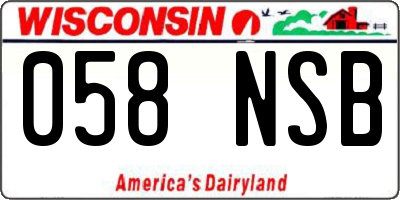 WI license plate 058NSB