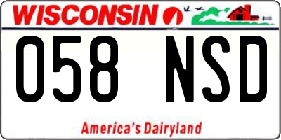 WI license plate 058NSD