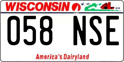 WI license plate 058NSE