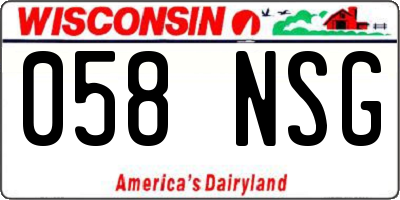 WI license plate 058NSG
