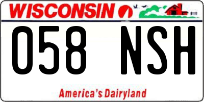 WI license plate 058NSH