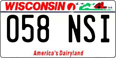 WI license plate 058NSI