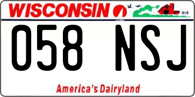 WI license plate 058NSJ