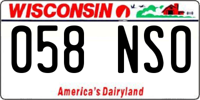 WI license plate 058NSO