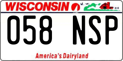 WI license plate 058NSP