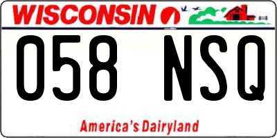 WI license plate 058NSQ