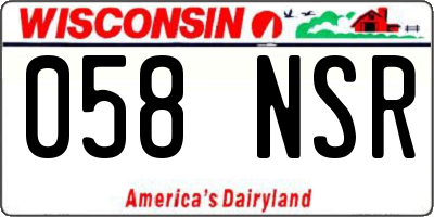 WI license plate 058NSR