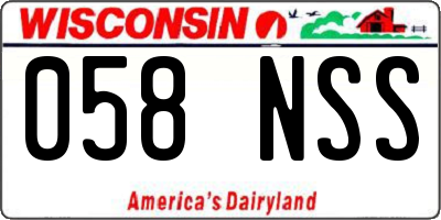 WI license plate 058NSS