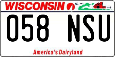 WI license plate 058NSU