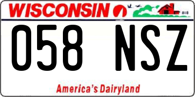 WI license plate 058NSZ