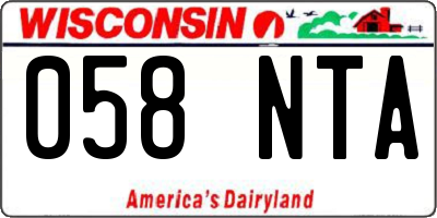 WI license plate 058NTA