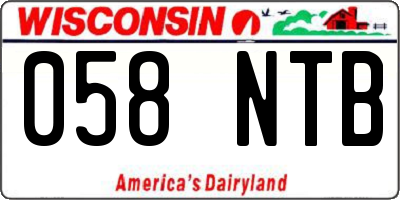 WI license plate 058NTB
