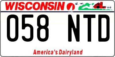 WI license plate 058NTD