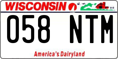 WI license plate 058NTM