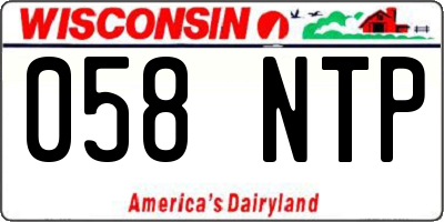WI license plate 058NTP
