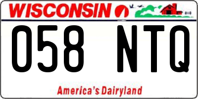 WI license plate 058NTQ