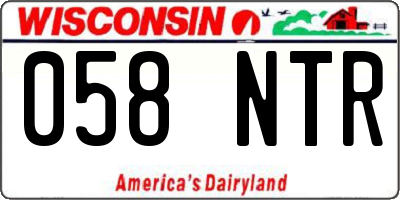WI license plate 058NTR
