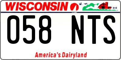 WI license plate 058NTS