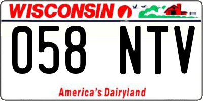 WI license plate 058NTV