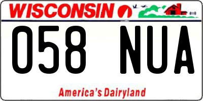 WI license plate 058NUA