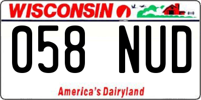 WI license plate 058NUD