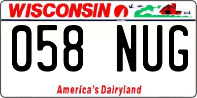WI license plate 058NUG