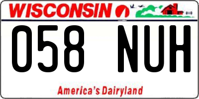 WI license plate 058NUH
