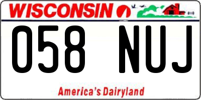 WI license plate 058NUJ