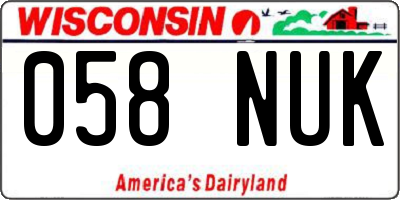 WI license plate 058NUK