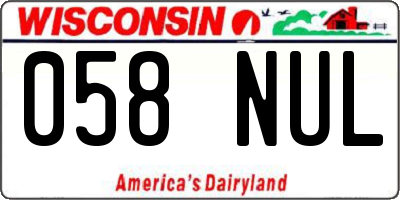 WI license plate 058NUL