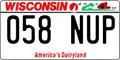 WI license plate 058NUP