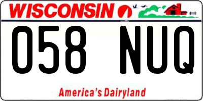 WI license plate 058NUQ