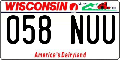 WI license plate 058NUU