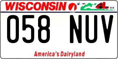 WI license plate 058NUV