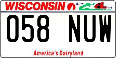 WI license plate 058NUW